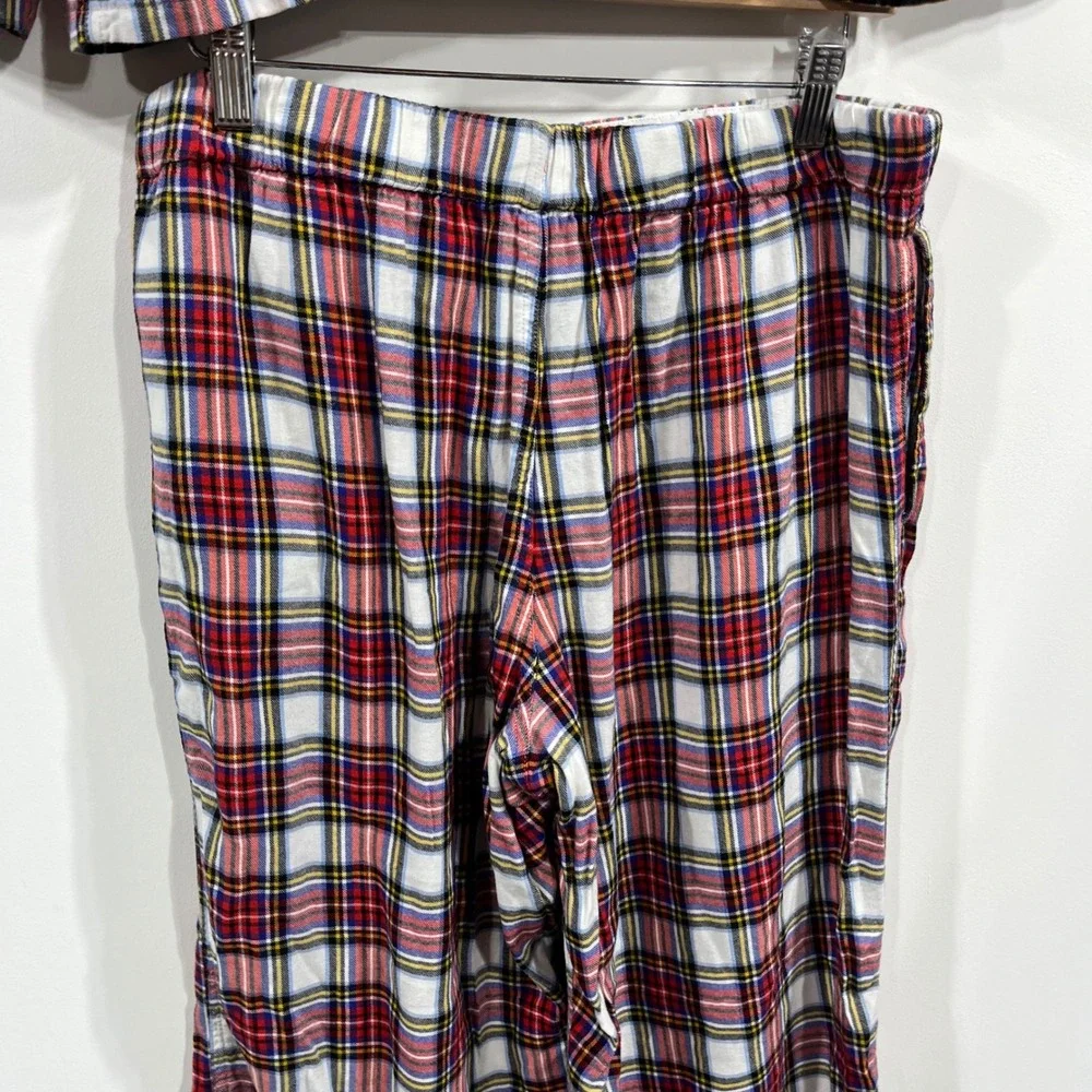J.Crew Preppy Old Money Holiday Plaid Pajama Set Long Sleeve Top Pants Medium